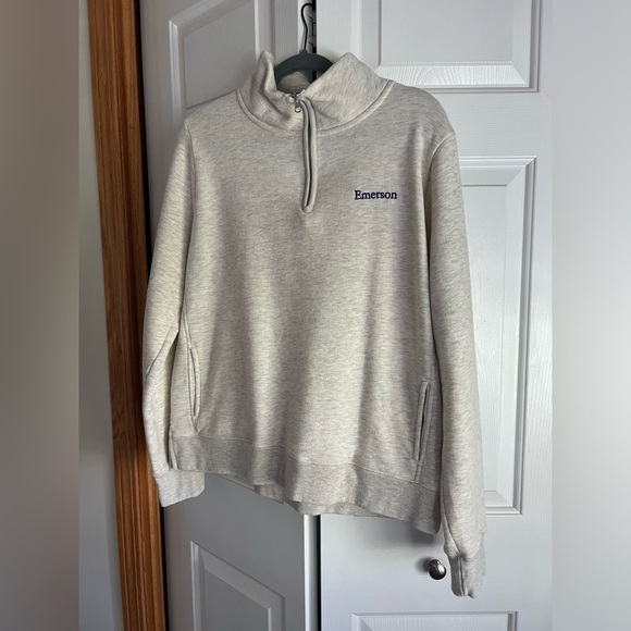 Emerson College Quarter-Zip Crewneck Sweatshirt - Size XL - Picture 1 of 5
